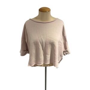 WILDFOX Light Pink “Cowgirl 10” Short Sleeve Cropped Sweartshirt Tee - size xs